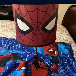 Spider-man kids lamp and match curtains set